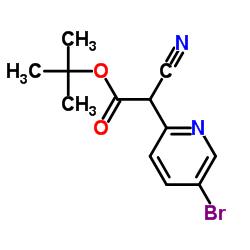 2-(5-溴吡啶-2-基)-2-氰基乙酸叔丁酯结构式