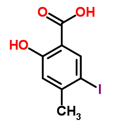 2-羟基-5-碘-4-甲基苯甲酸结构式