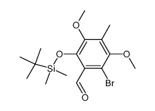 2-bromo-6-((tert-butyldimethylsilyl)oxy)-3,5-dimethoxy-4-methylbenzaldehyde结构式