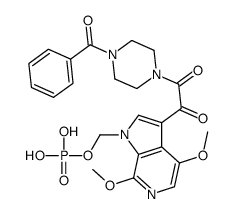 [3-[2-(4-benzoylpiperazin-1-yl)-2-oxoacetyl]-4,7-dimethoxypyrrolo[2,3-c]pyridin-1-yl]methyl dihydrogen phosphate Structure