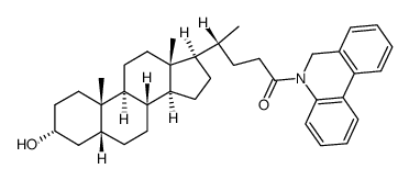(R)-4-((3R,5R,8R,9S,10S,13R,14S,17R)-3-hydroxy-10,13-dimethylhexadecahydro-1H-cyclopenta[a]phenanthren-17-yl)-1-(phenanthridin-5(6H)-yl)pentan-1-one结构式