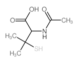 2-acetamido-3-methyl-3-sulfanylbutanoic acid Structure