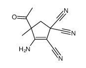 4-acetyl-3-amino-4-methylcyclopent-2-ene-1,1,2-tricarbonitrile结构式