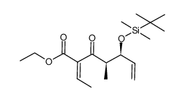 ethyl (4R,5S)-5-(tert-butyldimethylsiloxy)-2-(Z/E)-ethylidene-4-methyl-3-oxohept-6-enoate结构式