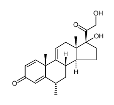 17α,21-Dihydroxy-6α-methyl-pregn-1,4,9(11)-triene-3,20-dione结构式