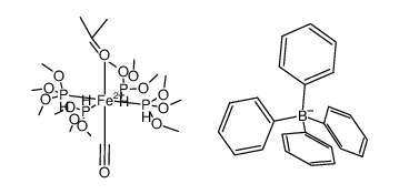 trans-[Fe(CO)(CH3)2CO(P(OMe)3)4](BPh4)2结构式