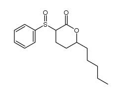 6-pentyl-3-(phenylsulfinyl)tetrahydro-2H-pyran-2-one Structure