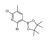 2-bromo-6-chloro-5-methyl-3-(4,4,5,5-tetramethyl-1,3,2-dioxaborolan-2-yl)pyridine结构式