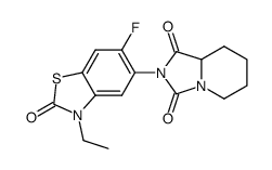 2-[3-ethyl-6-fluoro-2(3H)-benzothiazolon-5-yl]tetrahydroimidazo[1,5-a]-pyridine-1,3(2H,5H)-dione Structure