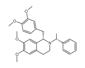 (S)-1-(3,4-dimethoxybenzyl)-6,7-dimethoxy-2-((R)-1-phenylethyl)-1,2,3,4-tetrahydroisoquinoline结构式