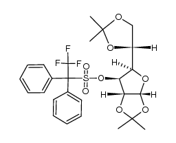 (3aR,5R,6S,6aR)-5-((R)-2,2-dimethyl-1,3-dioxolan-4-yl)-2,2-dimethyltetrahydrofuro[2,3-d][1,3]dioxol-6-yl 2,2,2-trifluoro-1,1-diphenylethane-1-sulfonate Structure