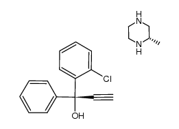 (R)-1-(2-chlorophenyl)-1-phenylprop-2-yn-1-ol compound with (S)-2-methylpiperazine (1:1)结构式