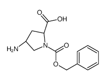 (2R,4R)-4-amino-1-phenylmethoxycarbonylpyrrolidine-2-carboxylic acid Structure