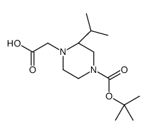 2-[(2S)-4-[(2-methylpropan-2-yl)oxycarbonyl]-2-propan-2-ylpiperazin-1-yl]acetic acid Structure
