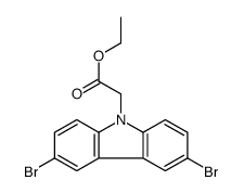 ethyl 2-(3,6-dibromocarbazol-9-yl)acetate结构式