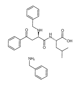 phenylmethanaminium (S)-2-((R)-2-(benzylamino)-4-oxo-4-phenylbutanamido)-4-methylpentanoate结构式