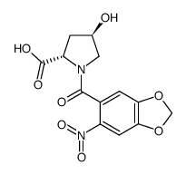 trans-4-hydroxy-1-(4,5-methylenedioxy-2-nitrobenzoyl)pyrrolidine-2-carboxylic acid结构式