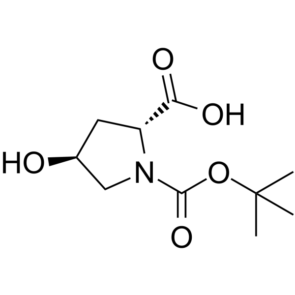 N-tert-Butoxycarbonyl-trans-4-hydroxy-D-proline Structure