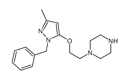 1-[2-(2-benzyl-5-methylpyrazol-3-yl)oxyethyl]piperazine结构式