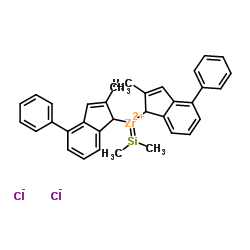 二甲基硅基双 (2-甲基-4-苯基茚定基)二氯化锆结构式