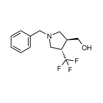 rel-((3S,4S)-1-苄基-4-(三氟甲基)吡咯烷-3-基)甲醇结构式