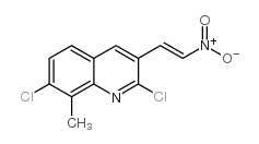 E-2,7-DICHLORO-8-METHYL-3-(2-NITRO)VINYLQUINOLINE结构式