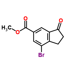 7-溴-3-氧代-2,3-二氢-1H-茚-5-羧酸甲酯结构式