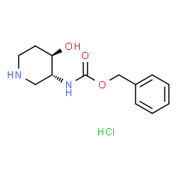 苯甲基 ((3R,4R)-4-羟基哌啶-3-基)氨基甲酯盐酸结构式