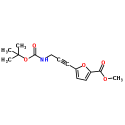 5-(3-叔丁氧基羰基氨基-丙-1-炔基)-呋喃-2-羧酸甲酯结构式