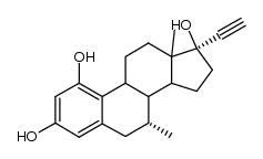 17α-ethynyl-7α-methyl-1,3,5(10)-estratrien1,3,17β-triol结构式