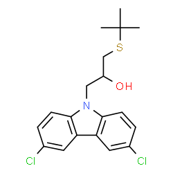 1-(tert-butylthio)-3-(3,6-dichloro-9H-carbazol-9-yl)propan-2-ol结构式
