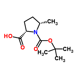 (2S,5S)-N-Boc-5-甲基吡咯烷-2-甲酸结构式