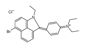 6-溴-2-[4-(二乙氨基)苯基]-1-乙基苯并[C,D]氯化吲哚翁盐结构式
