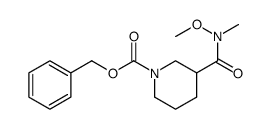 3-(甲氧基(甲基)氨基甲酰基)哌啶-1-羧酸苄酯结构式