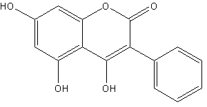 4,5,7-三羟基苯基香豆素水合物结构式