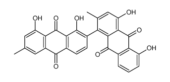 1',4,5,8'-Tetrahydroxy-2,6'-dimethyl[1,2'-bianthracene]-9,9',10,10'-tetrone结构式