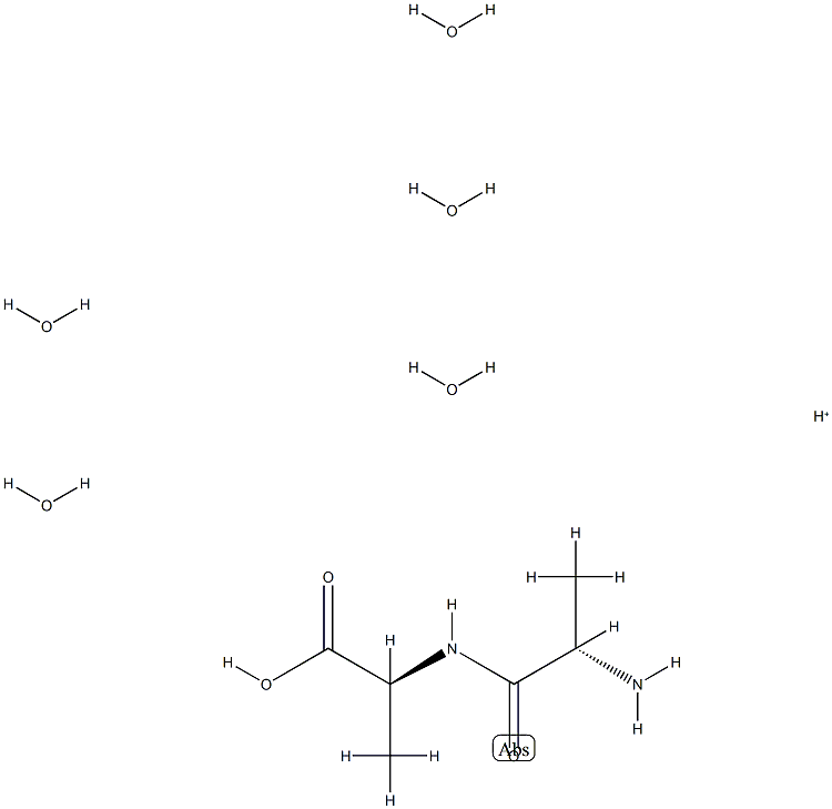 L-Alanine, L-alanyl-, conjugate monoacid, pentahydrate (9CI) Structure