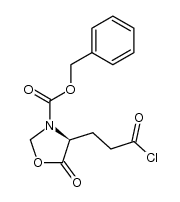 (S)-4-[2'-(Chloroformyl)ethyl]-5-oxooxazolidin-3-carbonsaeure-benzylester Structure