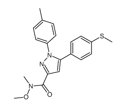 N-methoxy-N-methyl(1-(4-methylphenyl)-5-(4-methylthiophenyl)pyrazol-3-yl)carboxamide结构式