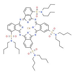 [N,N,N',N',N'',N'',N''',N'''-octabutyl-29H,31H-phthalocyaninetetrasulphonamidato(2-)-N29,N30,N31,N32]copper结构式