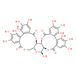 alpha-D-Glucopyranose, cyclic 2,3:4,6-bis(4,4',5,5',6,6'-hexahydroxy(1,1'-biphenyl)-2,2'-dicarboxylate) Structure