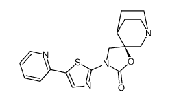 (S)-3'-[5-(2-pyridyl)thiazol-2-yl]spiro[1-azabicyclo[2.2.2]octan-3,5'-oxazolidin]-2'-one结构式
