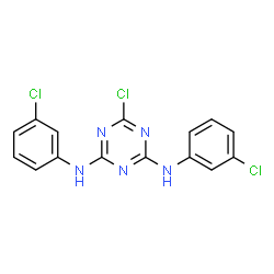 6-Chloro-N,N'-bis(3-chlorophenyl)-1,3,5-triazine-2,4-diamine结构式