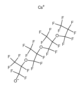 cesium 1,1,2,3,3,3-hexafluoro-2-(1,1,2,3,3,3-hexafluoro-2-(1,1,2,3,3,3-hexafluoro-2-(perfluoropropoxy)propoxy)propoxy)propan-1-olate结构式