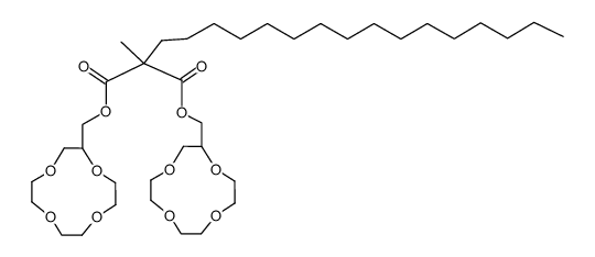 2-Hexadecyl-2-methyl-malonic acid bis-(1,4,7,10-tetraoxa-cyclododec-2-ylmethyl) ester结构式