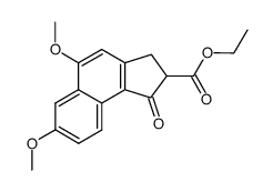 5,7-Dimethoxy-1-oxo-2,3-dihydro-1H-cyclopenta[a]naphthalene-2-carboxylic acid ethyl ester结构式