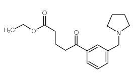 ETHYL 5-OXO-5-[3-(PYRROLIDINOMETHYL)PHENYL]VALERATE结构式