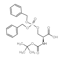 N-叔丁氧羰基-O-(二苄基膦酰)-L-丝氨酸结构式