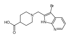 1-[(3-溴-1H-吡咯并[2,3-B]吡啶-2-基)甲基]-4-哌啶羧酸结构式