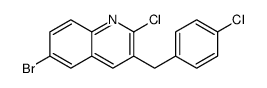 3-(4-氯苄基)-6-溴-2-氯喹啉结构式